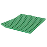 Green Plus-Plus baseplate duo with a grid design for building 2D and 3D interlocking block creations.