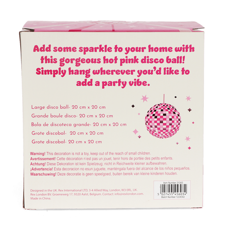 Hanging Disco Ball 20cm (Pink)