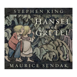 Cover of "Hansel and Gretel" by Stephen King and Maurice Sendak. It shows two children in a dark, dense forest, conveying mystery and anticipation.