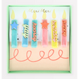 Meri Meri enamel hair clips in a gift box featuring birthday candle designs.