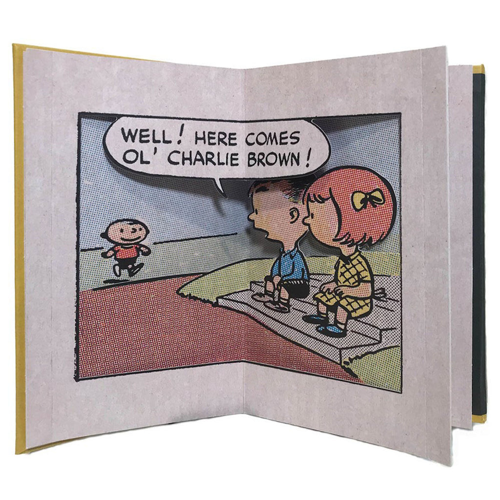 A delightful interactive book featuring classic Peanuts characters brought to life with playful pop-up scenes and nostalgic charm.