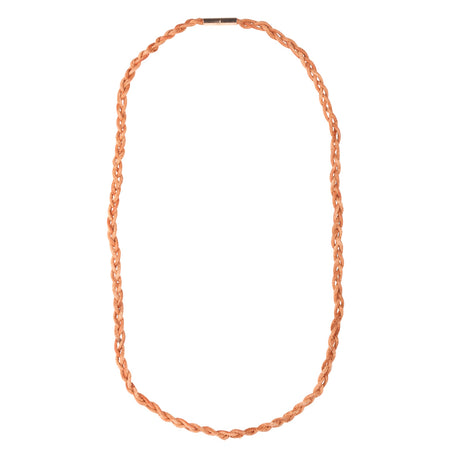Braided tan leather flower necklace cord with a secure metal clasp for DIY jewelry making and fresh floral crafts.