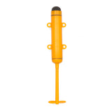 Yellow Huckleberry motor boat toy for kids. Small plastic yellow outboard motor with propeller for DIY toy boats.