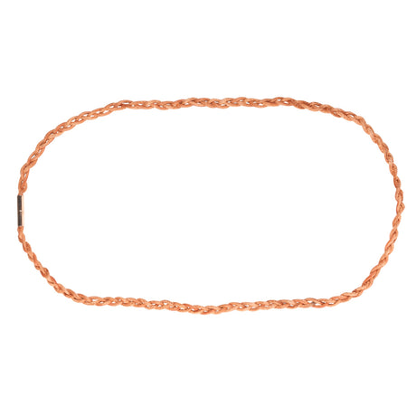 Braided tan faux-leather necklace cord with a gold magnetic clasp for DIY jewelry making and fresh flower crafts.
