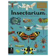 Book cover for "Insectarium," featuring colorful, detailed scientific illustrations of various insects on a teal background.