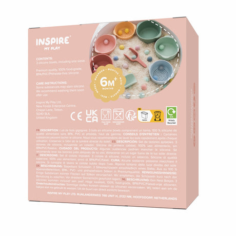Inspire My Play Nesting Bowl Set - Coral/Yellow
