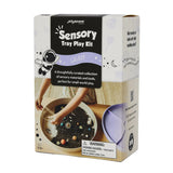 Jellystone Designs Sensory Tray Play Kit Galaxy packaging showing a child playing with space-themed rice.