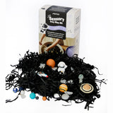 Jellystone Designs Galaxy Sensory Tray Play Kit box with space figures on black shredded paper filler.