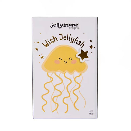 Jellystone Designs Wish Jellyfish product box featuring a cute yellow jellyfish illustration with gold stars.