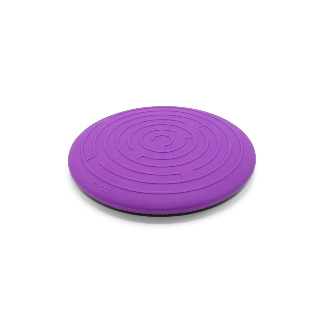The reverse side of the Jellystone Peekaboo Bag in purple, featuring a tactile maze-like texture for additional sensory play.