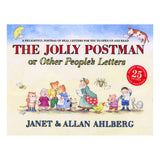 Book cover for The Jolly Postman by Janet and Allan Ahlberg, featuring illustrated fairytale characters reading letters.