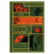 The Jungle Book cover by MinaLima featuring green and orange illustrations of Mowgli, Baloo, and Shere Khan.