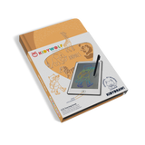 Packaging for a Kidywolf LCD tracing book features colorful drawings of animals and a digital tablet with a stylus, highlighting learning and creativity.