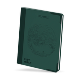 Dark green Kidywolf drawing pad featuring an embossed underwater scene with a whale and dolphin.