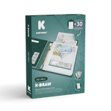 Product packaging box for a KIDYWOLF K-DRAW illuminated drawing pad, showing a whale design.