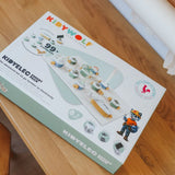 Box for the Kidyelec Expert Pack electricity kit by Kidywolf, sitting on a wooden surface.