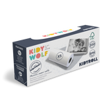 Packaging for Kidy Wolf Kidyroll shows thermic paper rolls, compatible with Kidyprint camera. Includes FSC logo, BPA-free claim, and "300 pictures" text.