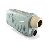 A compact, green and beige binocular device with textured grip and buttons, branded "KIDYWOLF," against a white background. Sleek and modern design.