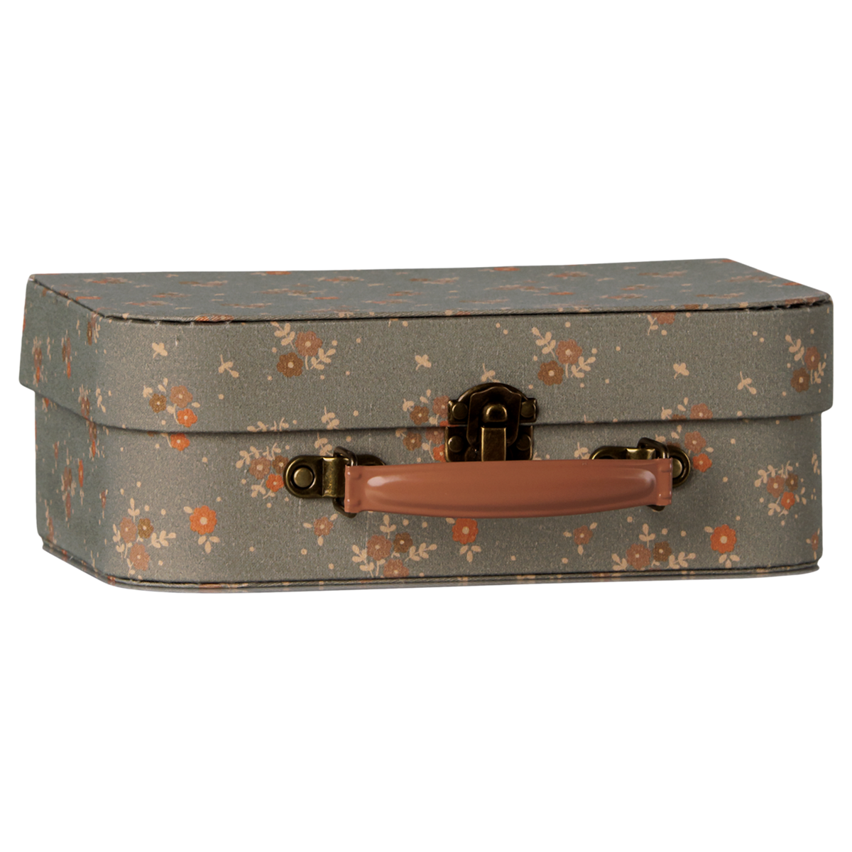 Maileg Michette 2-piece suitcase set with floral pattern, closed view.