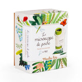 Moulin Roty Le Jardin du Moulin pocket microscope 40 to 160x magnification in tropical botanical illustrated gift box.