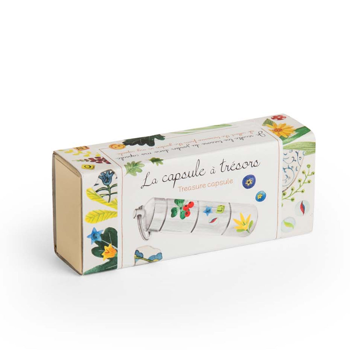 Moulin Roty Le Jardin du Moulin La Capsule a Tresors treasure capsule gift box with botanical nature illustrations.