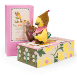 Moulin Roty Les Minouchkas Rita the Duck plush toy with illustrated gift boxes.