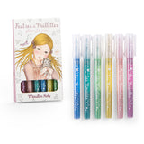 Moulin Roty Les Rosalies glitter felt pens pack with six colorful sparkling markers for kids crafts.