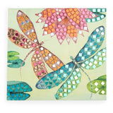 Les Rosalies mosaic craft kit dragonfly and flower art board with colorful glitter tiles.