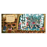 Children's Christmas sound book illustration of a theater stage featuring a Nutcracker ballet scene with ballerinas.