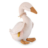 Plush swan activity toy with a ruffled collar and golden beak for little dance school.