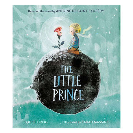 "The Little Prince" book cover featuring the boy and rose on an asteroid.