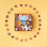 Londji Bear's Forest 24-piece nature observation puzzle box surrounded by circular animal and insect tokens.