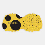 Shaped board book spread showing "big dots" on yellow opposite a scattered array of "little dots".