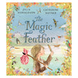 Book cover showing a girl holding a feather and carrying a bundle on a stick, surrounded by birds.