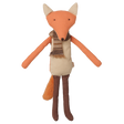 Maileg Big Brother Fox plush stuffed animal toy wearing a striped brown scarf.