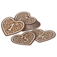 Maileg heart advent calendar tags numbered 1 to 24 with gingerbread style icing details.