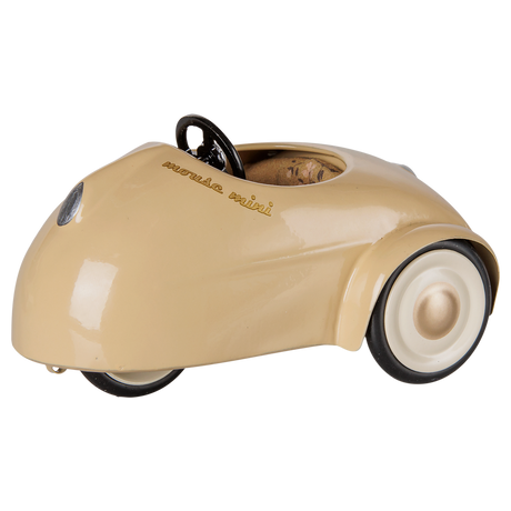 Maileg mouse mini car in wheat color, vintage metal toy car for dollhouse mice.