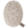 Maileg dollhouse mouse lace rug featuring an intricate cream crochet design.