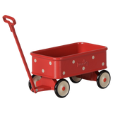 Red Maileg mouse wagon with white polka dots.
