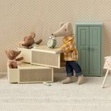 Maileg Sleepy Wakey Baby Mouse in Match Box - Blue