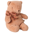 Maileg small vintage rose teddy bear plush toy with plaid ribbon bow