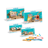 Four Makedo deco-props crafting sets including blobbies, sparkies, googlies, and twisties with colorful accessories.