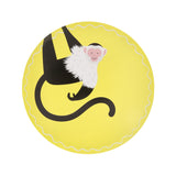 Meri Meri Jungle Jamboree monkey paper plate featuring a black and white monkey on a yellow background.