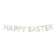 Meri Meri Liberty Happy Easter garland with floral print letters on a mint green string for spring party decor.