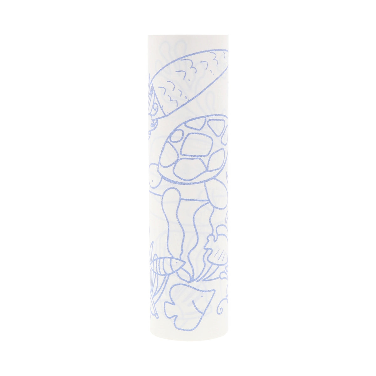 Meri Meri mermaid coloring roll featuring sea turtles and fish in blue outlines for creative underwater coloring fun.