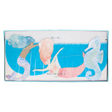 Meri Meri Mermaid Fringe Garland featuring two mermaids and a seahorse with blue tissue paper fringe for party decor.