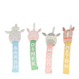 Farm animal party blowers featuring a sheep, pig, cow, and horse with colorful "noisy" paper tongues for kids' parties.
