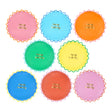 Colorful Meri Meri wiggle edge side plates with gold "Happy Birthday" text. Perfect for festive party table decor.