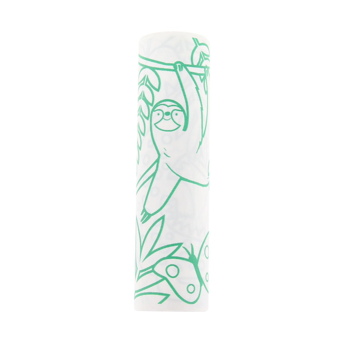 Meri Meri Wild Animals coloring roll featuring a green sloth and butterfly. Creative paper activity for kids' parties.