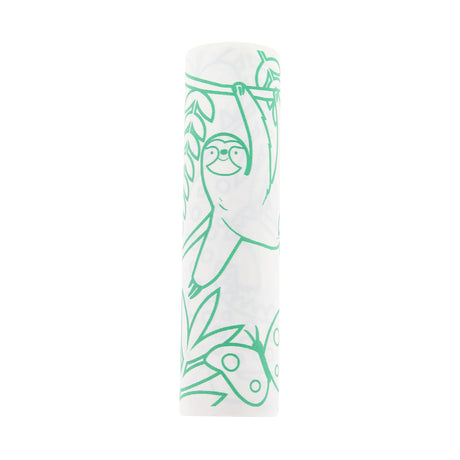 Meri Meri Wild Animals coloring roll featuring a green sloth and butterfly. Creative paper activity for kids' parties.